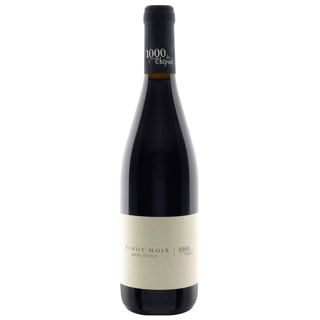 1000 de Chipuri Pinot Noir 2023, vin roșu sec cu note de cireșe, zmeură și condimente, din regiunea Dealu Mare