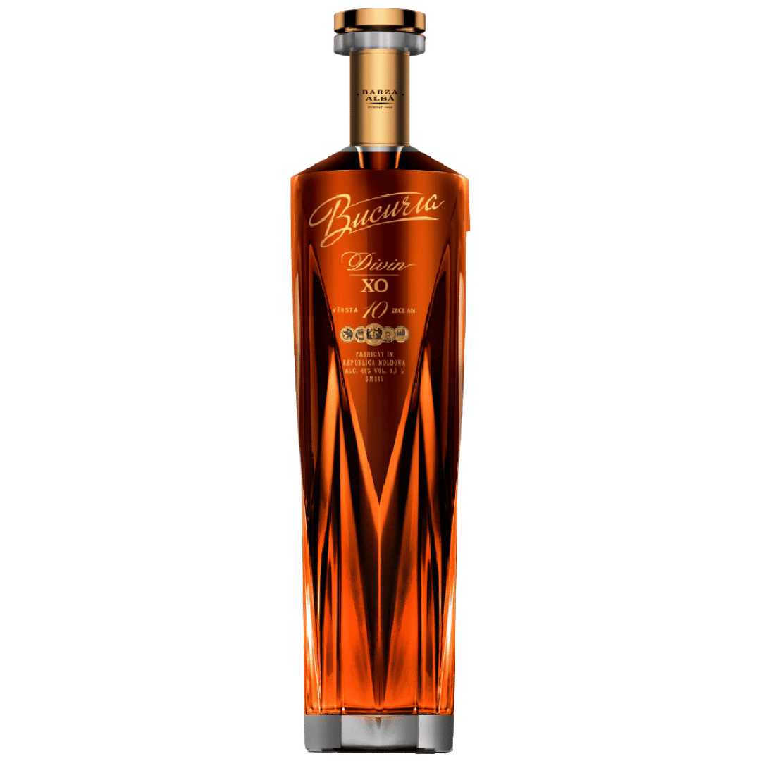 Cognac Divin Bucuria 10 Ani, băutură rafinată cu note de fructe coapte și vanilie, ideal pentru după masă