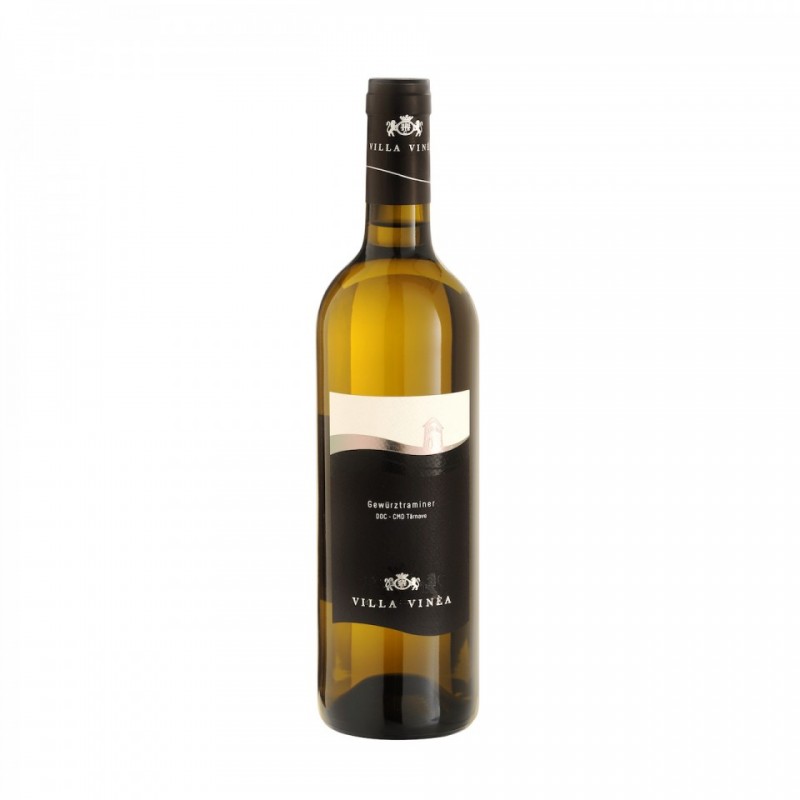 Villa Vinea Gewurztraminer Premium 2022, vin alb sec din Transilvania, cu buchet floral și aromă de fructe exotice.