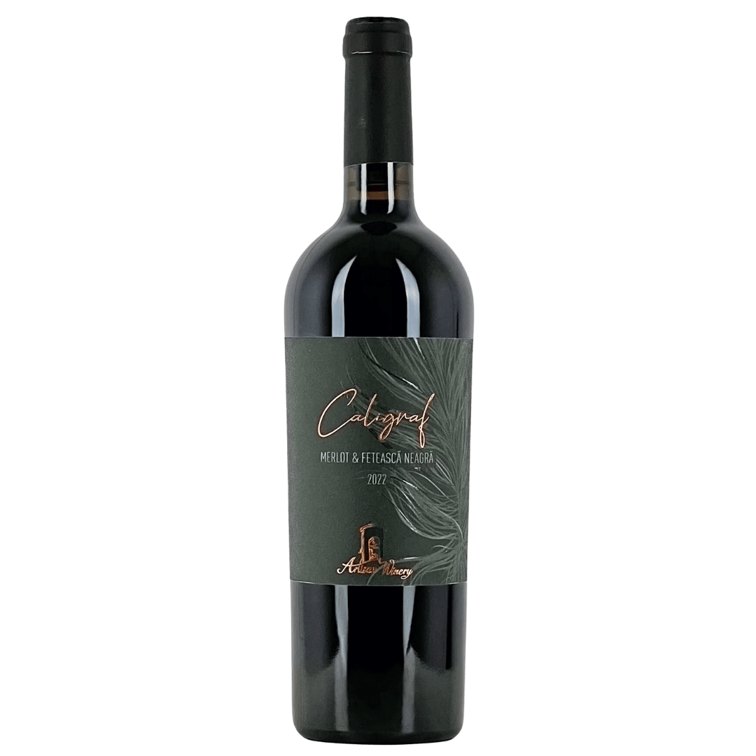 Artisan Winery Caligraf Rosu 2021, vin roșu sec cu arome de fructe negre și condimente.