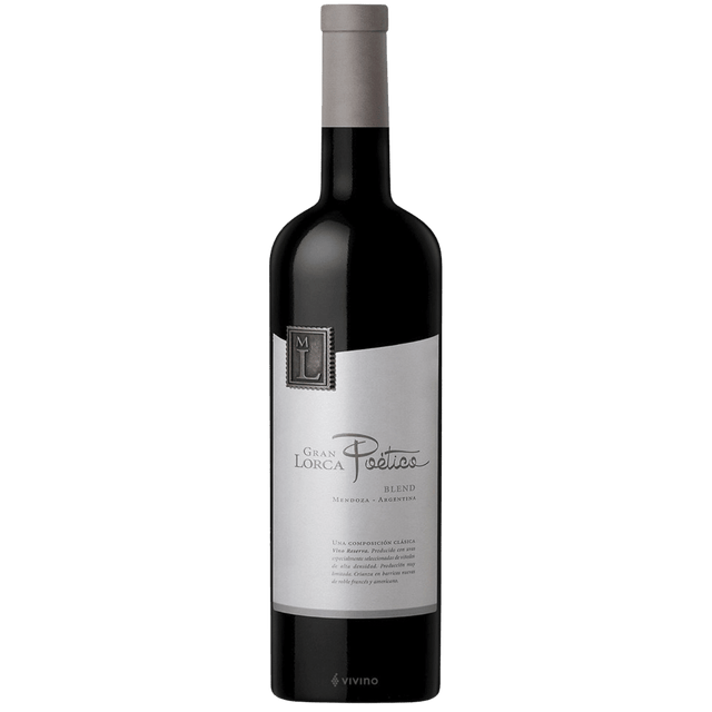 Argentina Mauricio Gran Lorca Poetico Blend, vin roșu de colecție cu note de fructe negre, vanilie și ciocolată, ideal pentru preparate din carne și brânzeturi mature