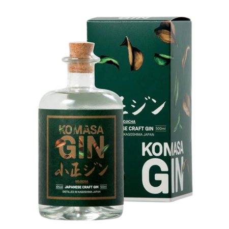 Gin Komasa Hojicha din Japonia, sticlă de gin premium cu ceai verde prăjit și note de caramel