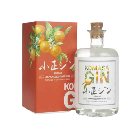 Gin Komasa Komikan japonez, sticla de 0.5L cu arome de citrice, mandarină și yuzu, gin artizanal premium