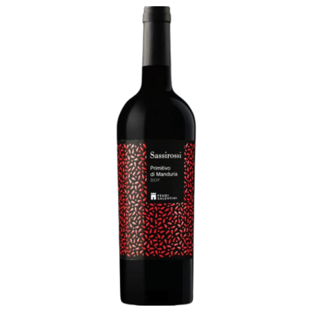 Feudi Salentini Sassirossi Primitivo di Manduria, sticla vin roșu italian din regiunea Puglia