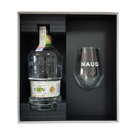Gin Naud Bergamote 0.7L set cu pahar, gin artizanal frantuzesc cu arome de bergamotă și note citrice