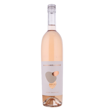 Feudi Salentini Susumaniello Rosé sticla vin roze italian din regiunea Salento, arome de căpșuni și zmeură