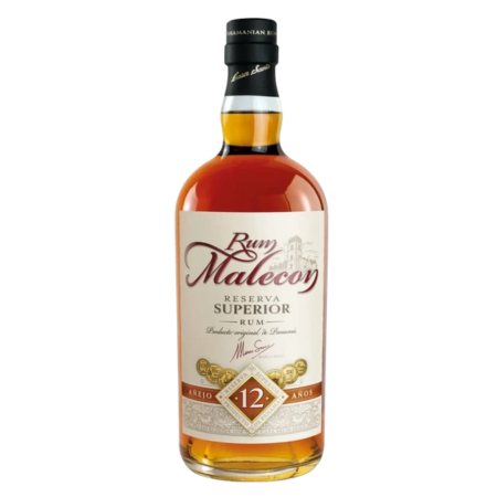 Malecon Reserva Superior Rum 12 Ani, sticlă de rom premium din Panama maturat 12 ani în butoaie de stejar