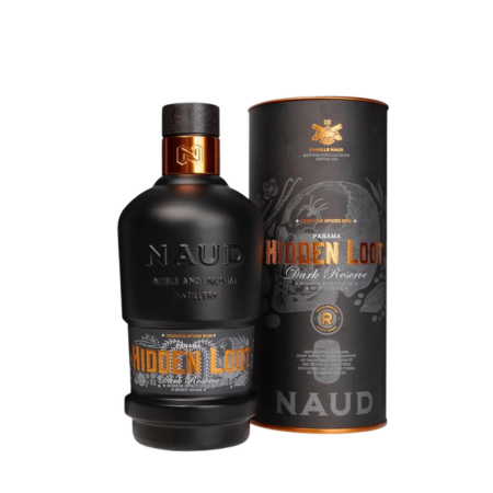 Naud Hidden Loot Dark Reserve sticla de rom întunecat din Panama cu arome de caramel, vanilie și fructe tropicale