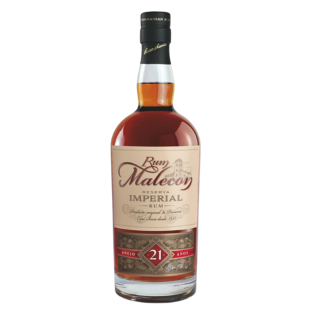 Malecon Reserva Imperial Rum 21 Ani, sticlă de rom premium din Panama maturat în butoaie de stejar