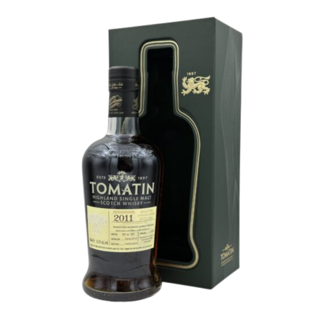 Tomatin Oloroso Cask Strength 2011 single malt scoțian maturat 13 ani în butoaie de Oloroso Sherry, 55.6%
