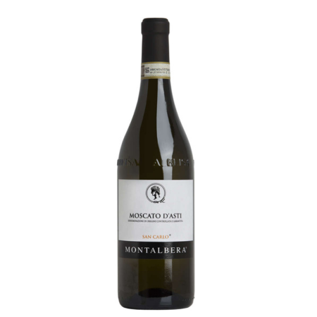 San Carlo Moscato d'Asti sticla vin alb dulce italian din Piemonte cu arome florale si fructe albe