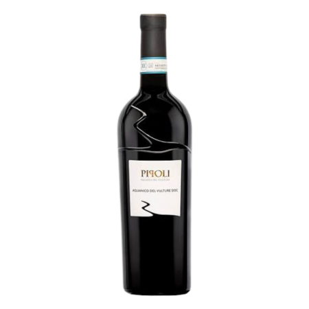 Pipoli Aglianico del Vulture sticla vin roșu italian din Basilicata, soiul Aglianico de pe terenuri vulcanice