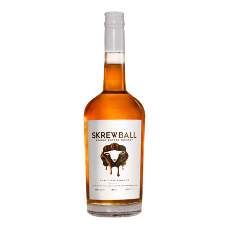 Skrewball Peanut Butter Whiskey american cu aromă de unt de arahide, vanilie și caramel, 35% alcool