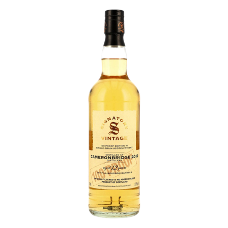 Signatory Cameronbridge 12 YO sticla de whisky grain scotian maturat 12 ani, îmbuteliat la 57.1%