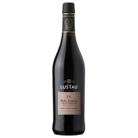 Lustau Pedro Ximénez San Emilio, sherry dulce din Spania, maturat 12 ani, cu arome de smochine și caramel