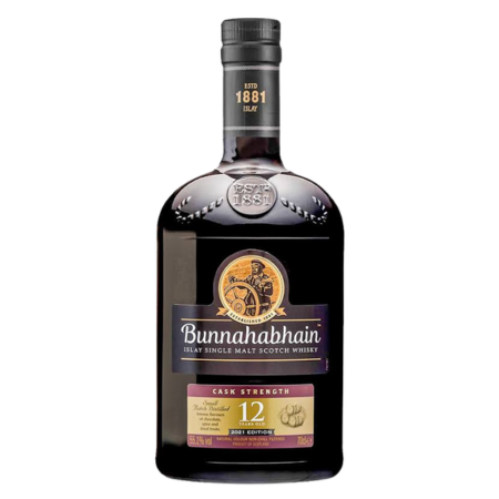 Bunnahabhain 12 Year Old Cask Strength, single malt scoțian din Islay, îmbuteliat direct din butoi la 56.4%