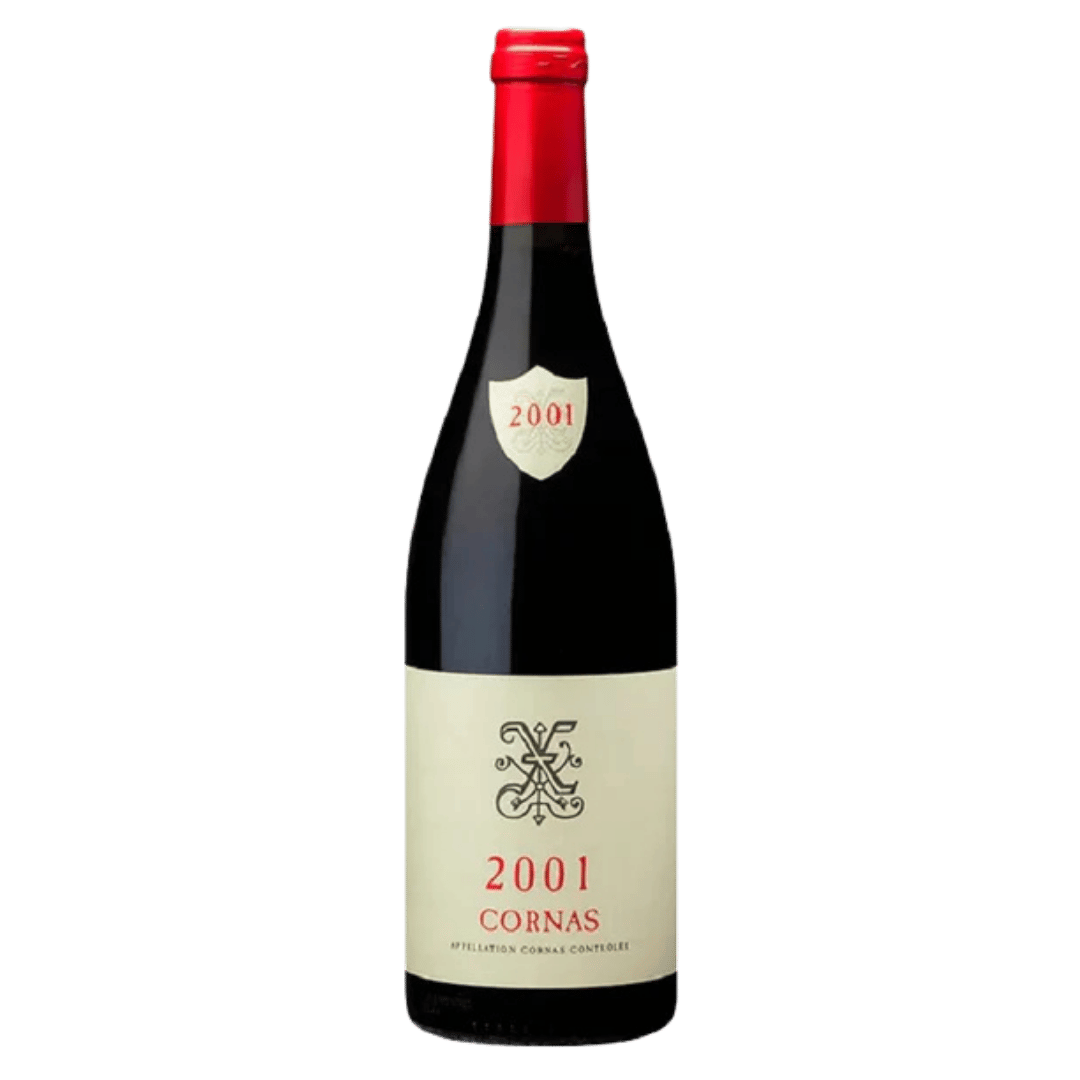 Franta Xavier Châteauneuf-du-Pape Cornas, vin roșu matur din Côtes du Rhône, cu arome complexe de fructe și condimente.