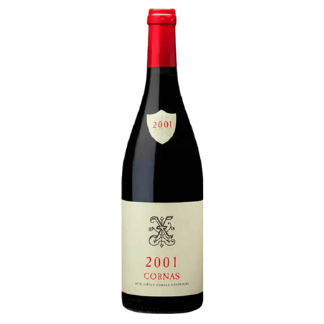 Franta Xavier Châteauneuf-du-Pape Cornas, vin roșu matur din Côtes du Rhône, cu arome complexe de fructe și condimente.