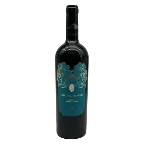 Italia Montemajor Torre Del Serpente Negroamaro, vin roșu sec din Salento Italia, cu arome intense de fructe negre și condimente.