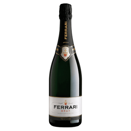 Italia Ferrari Spumant Brut, vin spumant sec din regiunea Trento, cu perlaj delicat și arome de mere și citrice.