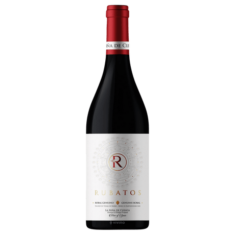 Spania Cuenca Rubatos, vin roșu sec din zona Manchuela, cu arome de fructe roșii și note florale.
