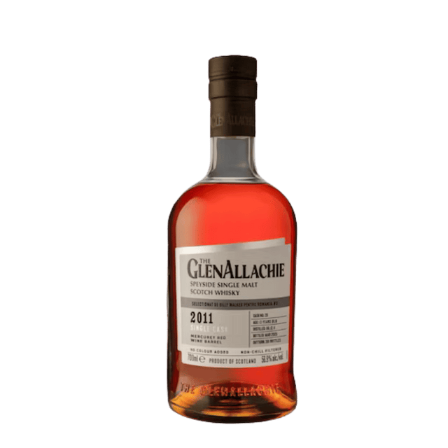 Whisky Glenallachie Mercury Red Wine 13 Ani, single malt scoțian maturat în butoaie de vin roșu, cu arome de fructe roșii și vanilie