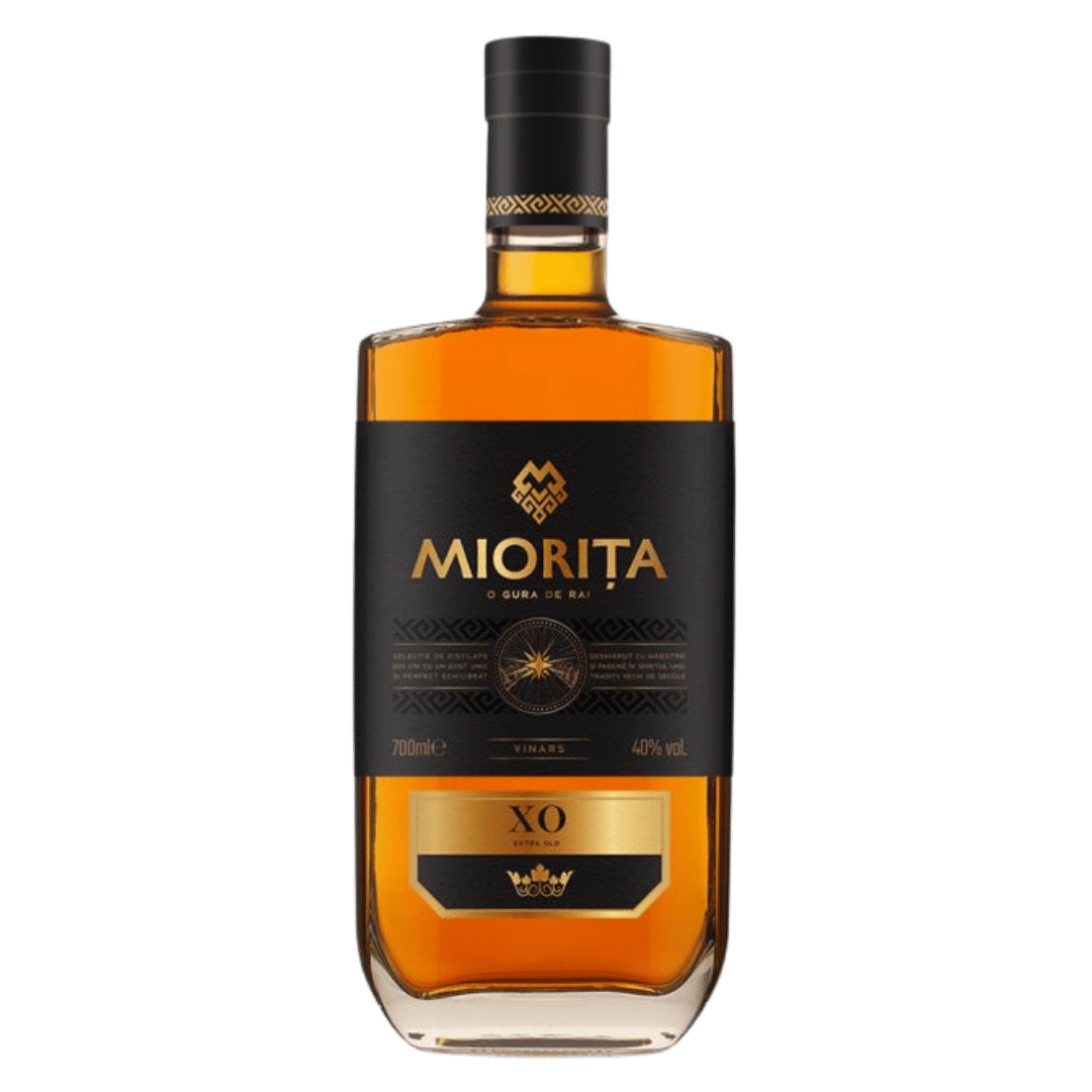 Vincon Vinars Miorita XO, distilat maturat 12 ani, cu arome de fructe confiate și vanilie.