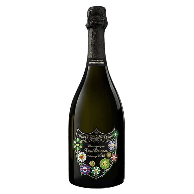 Champagne Dom Perignon Vintage 2015 Murakami, vin spumant franțuzesc de lux cu arome proaspete și efervescență elegantă.