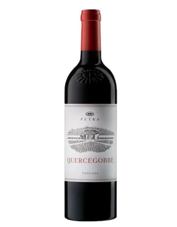 Italia Petra Quercegobbe Merlot 2018, vin roșu sec din Toscana, cu arome de fructe coapte, cacao și condimente.