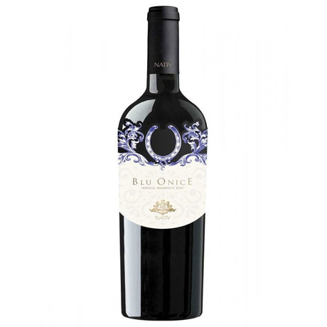 Nativ Blu Onice Aglianico, vin roșu intens, cu arome de fructe și condimente, ideal pentru preparate din carne și brânzeturi maturate