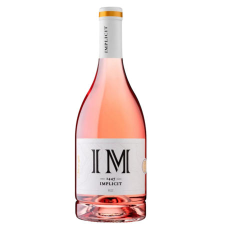 Recas Implicit Rose , vin roze sec, cu arome de fructe roșii și citrice, ideal pentru preparate ușoare.